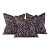 Designer Vicki Payne Free Spirit Navy Blue & Taupe Brown Zebra Animal Print Pillow Covers- 3 Pieces For Sale