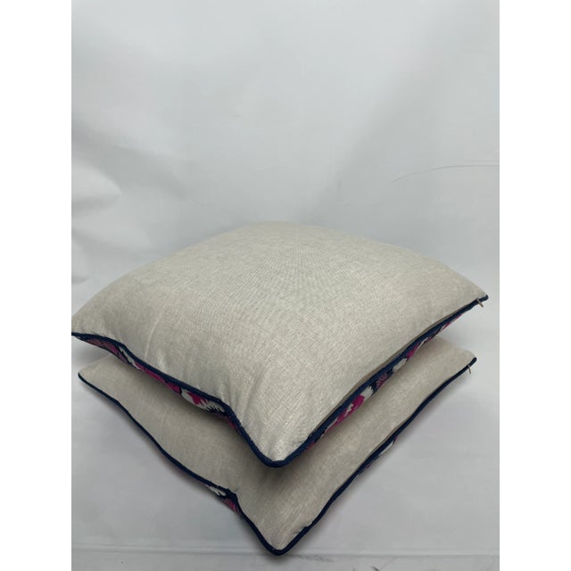 Textile Robert Allen Purple Embroidered Pillows - Pair For Sale - Image 7 of 10