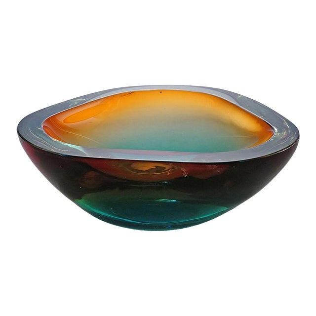 Large Vintage Art Glass Bowl by Seguso Murano 1960s For Sale