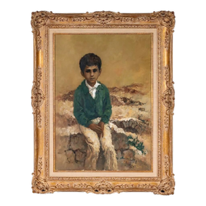 Original William Weintraub Oil Painting Portrait of a Boy