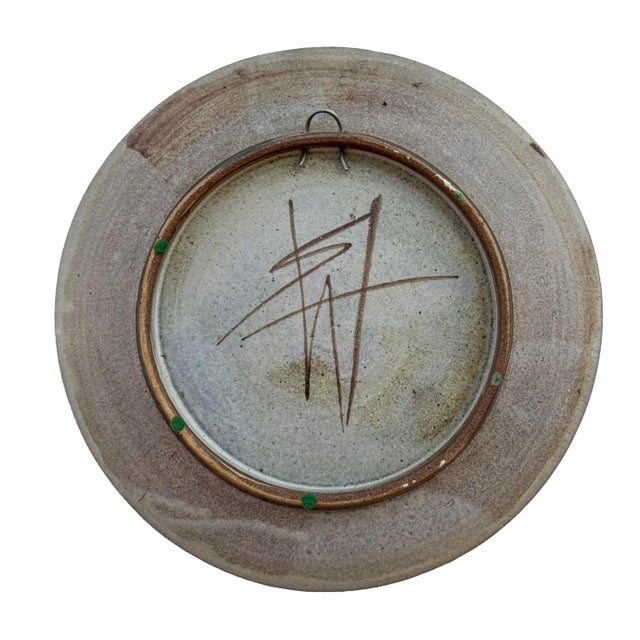 Mid 20th Century Modernist Mid-Century Stoneware Charger Signed For Sale - Image 5 of 6