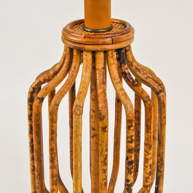 Brown Mid 20th Century Mid Century Modern Burnt Bamboo Table Lamp Bentwood Statement Lamp For Sale - Image 8 of 13