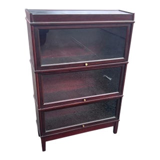 Mid 20th Century Hale 3 Section Mahogany Barrister Bookcase For Sale