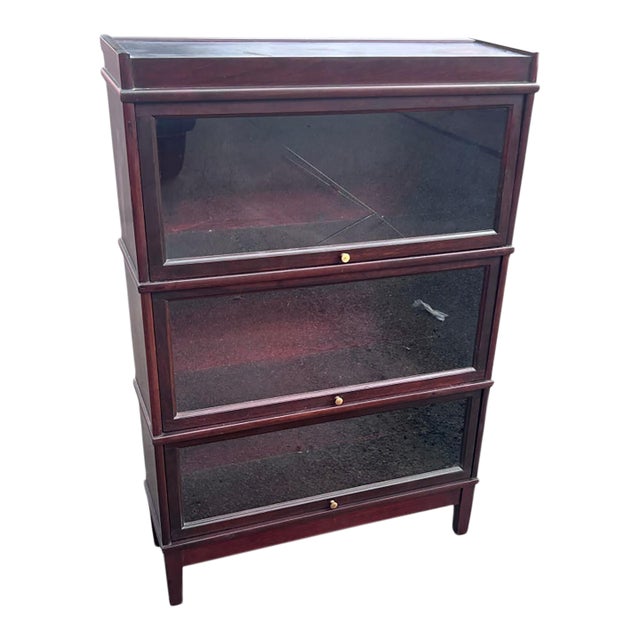 Mid 20th Century Hale 3 Section Mahogany Barrister Bookcase For Sale
