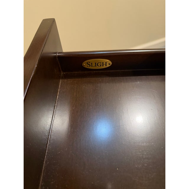 Brown Sligh Bel Aire "Paramount" Contemporary Walnut & Gold Leaf Executive Desk For Sale - Image 8 of 9