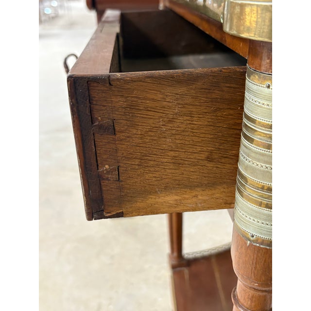 19th Century French Louis XVI Style Mahogany and Marble Console Table For Sale - Image 9 of 12