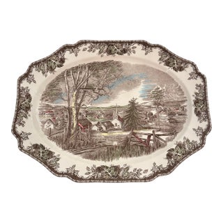 Massive 20" Johnson Brothers "The Friendly Village" Oval Turkey Platter For Sale