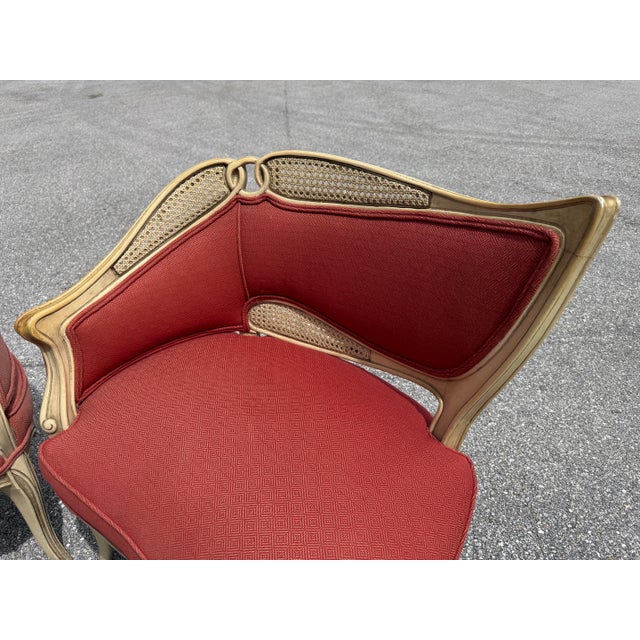 Vintage Italian regency fireside chairs original upholstery project frame is in good condition spring are still good...