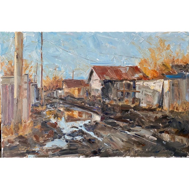 After the Flood by Clyde Steadman | Oil on canvas depicting a rural landscape after a flood. For Sale