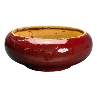 American Studio, Large Floor Pot, Red Ceramic Glaze, Usa, 1970s For Sale