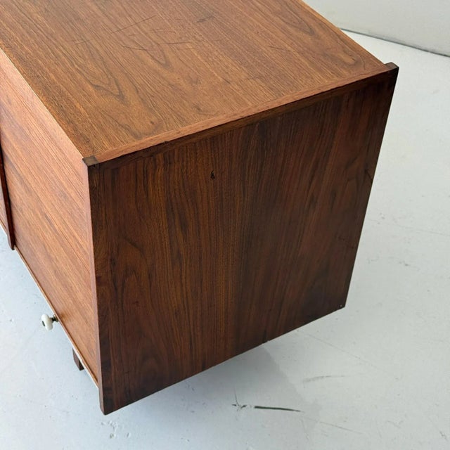 1950s Mid Century Walnut Roll Up Credenza For Sale - Image 10 of 12