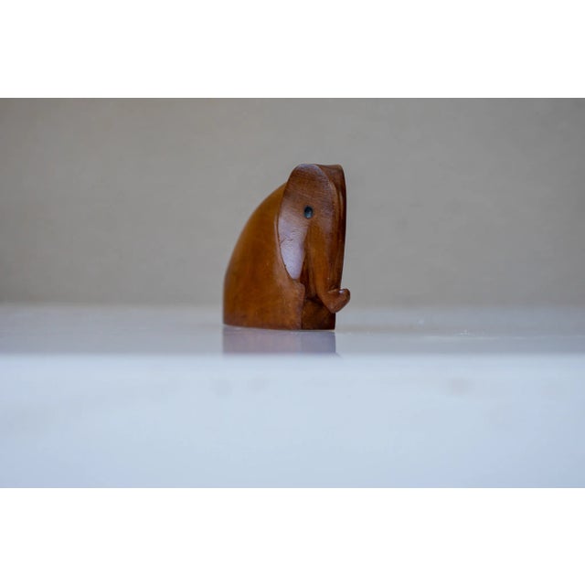 Wood Mid-Century Scandinavian Modern Carved Teak Elephant Figurine, Denmark For Sale - Image 7 of 12