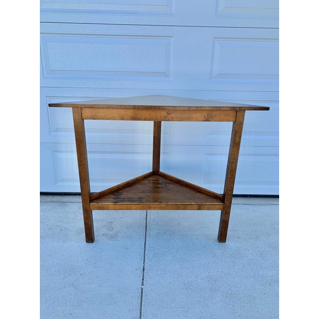 Brown Early 20th Century French Walnut Corner Table For Sale - Image 8 of 12