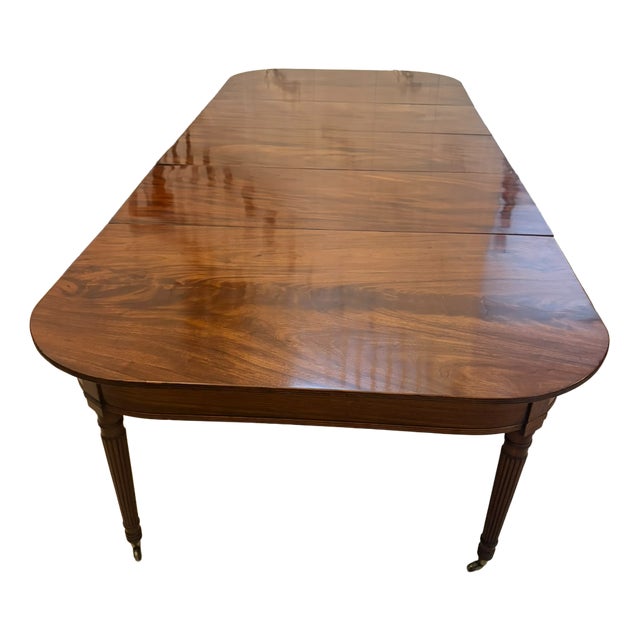 Antique Regency 14 Seater Extending Dining Table in Mahogany with 8 Reeded Legs, 1830 For Sale