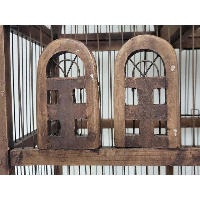 Early 20th Century French Country Pavilion Aviary Cage With Removable Tin Debris Tray For Sale - Image 5 of 8