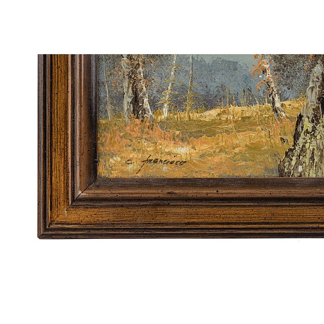 Vintage Autumn Landscape Impasto Oil Painting For Sale In Tulsa - Image 6 of 8