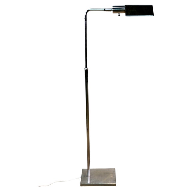 Mid-Century Chrome Swing Arm Pharmacy Task Floor Lamp by Koch & Lowy (Omi) For Sale - Image 10 of 10