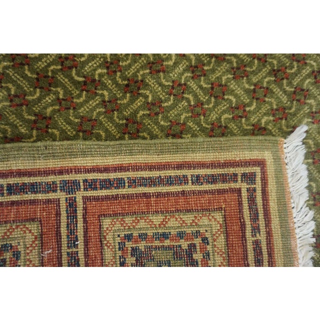 Splendid Green-Olive Background With Elegant Greek Key Pattern Contemporary Chinese Rug For Sale - Image 12 of 12