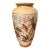 Hand-Painted Asian Ceramic Floor Vase With Monkey & Floral Motif For Sale