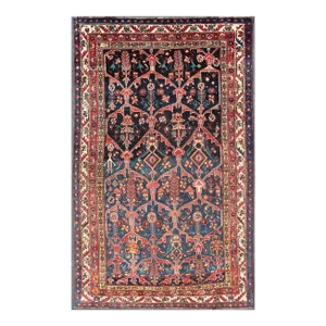 Antique Persian Bakhitari Colorful Rug With All-Over Floral Medallion Design