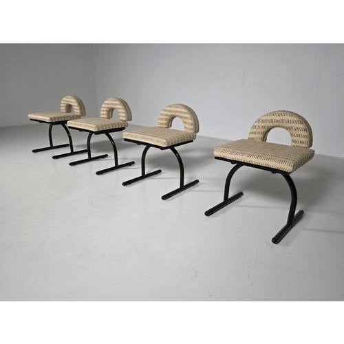 Beige Postmodern Style Chairs attributed to Saporiti, Italy, 1980s, Set of 2 For Sale - Image 8 of 10