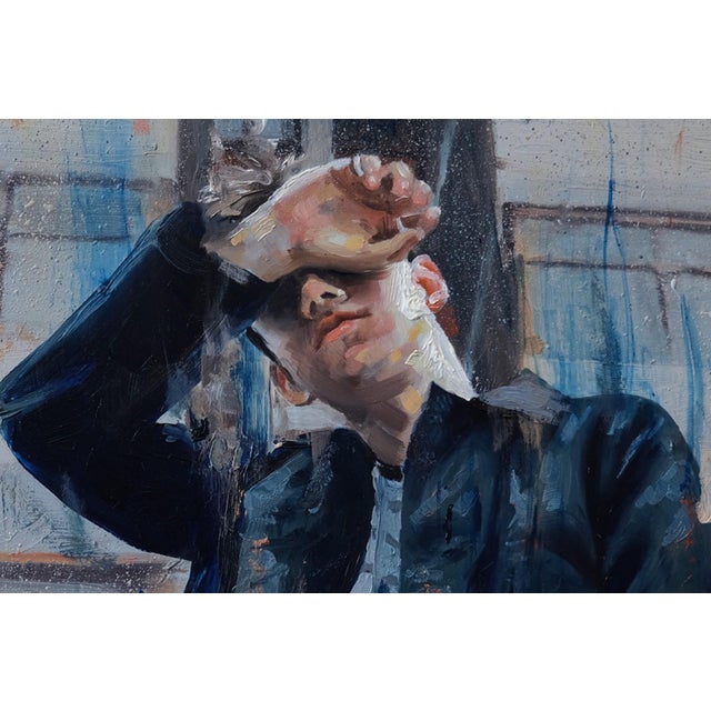 Contemporary File, Index, Catalogue by Stefan Smit | Oil on panel of a figure in front of a tall building For Sale - Image 3 of 4