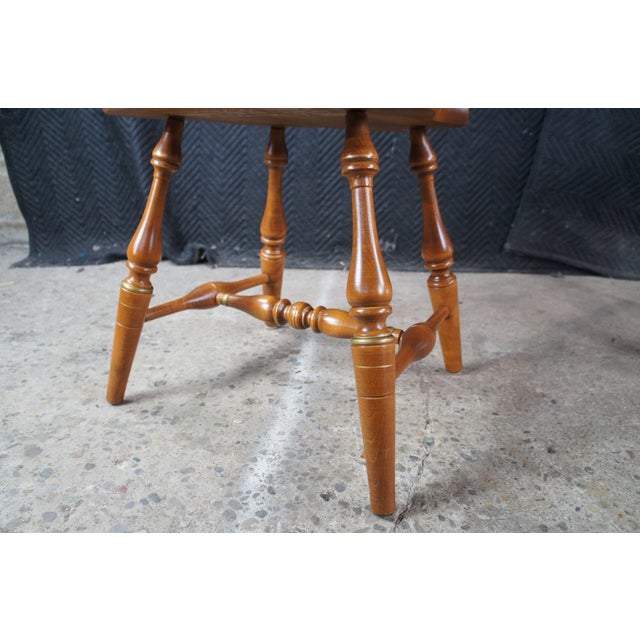 Late 20th Century 6 Ethan Allen Duxbury Maple Colonial Windsor Fiddleback Dining Chairs For Sale - Image 12 of 14