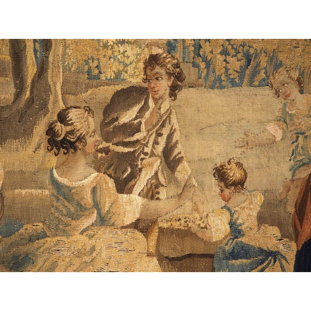18th Century French Aubusson Park Scene Tapestry For Sale - Image 13 of 18