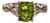 The 36th Avenue: Checkerboard Cut Peridot and Diamond Ring in White Gold For Sale