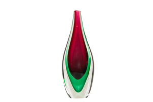 Vintage Murano Glass Teardrop Sommerso Vase, 1960s