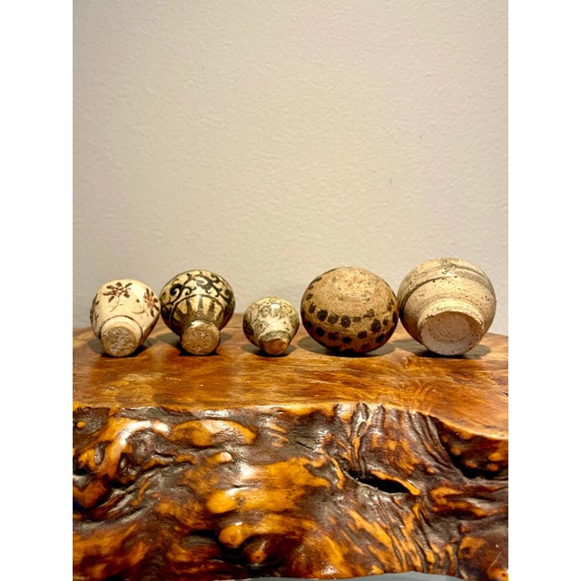 15th Century & Earlier 15th Century Thai Sawankhalok Ceramic Vessels - a Set of 5 For Sale - Image 5 of 6