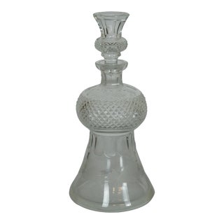 Vintage Edinburgh Crystal Etched Thistle Whiskey Liquor Barware Decanter For Sale