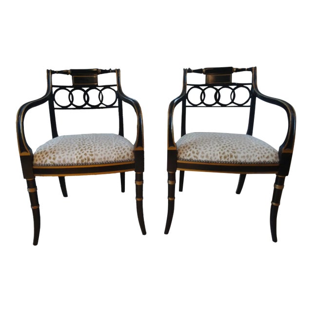 1980s Baker Regency Style Chairs - Set of 2 For Sale