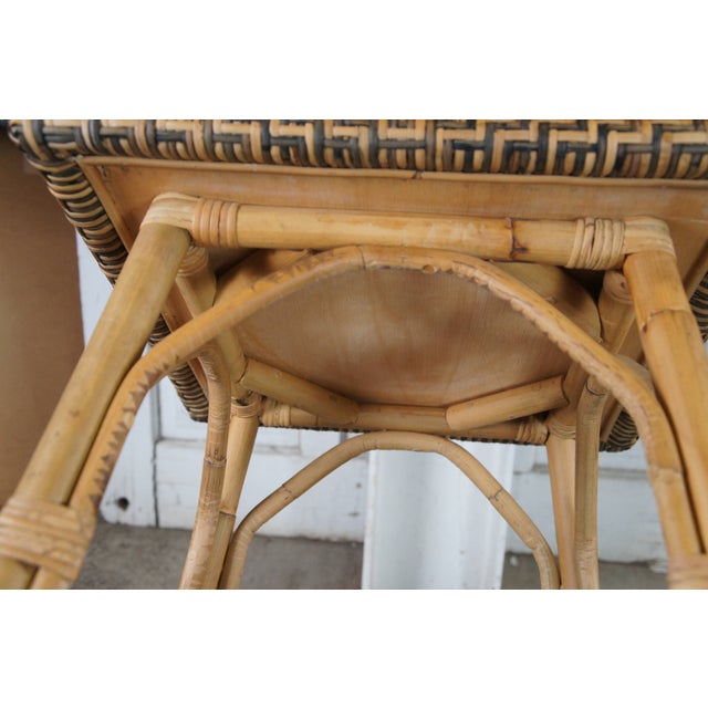 Late 20th Century 2 Universal Furniture Getaway Coastal Wailea Rattan Boho Chic Accent Side Tables For Sale - Image 10 of 11