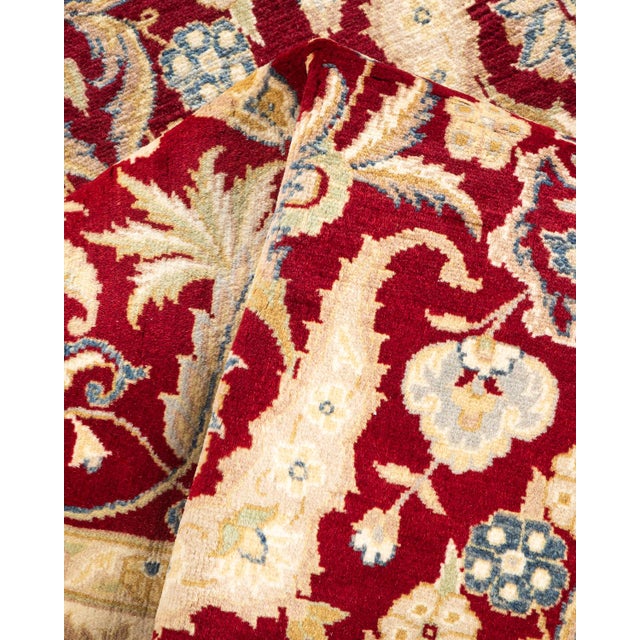 Textile Mogul, One-of-a-Kind Hand-Knotted Area Rug - Red, 4' 2" x 6' 4" For Sale - Image 7 of 8