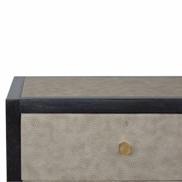 Animal Skin Faux Leather Wrapped Bedside Table For Sale - Image 7 of 8
