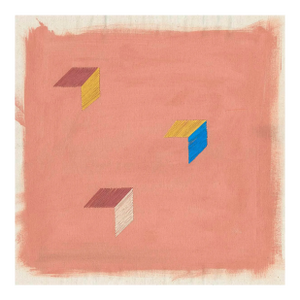 Rose Blush Pink Abstract Geometric 'Birds Wing' Art Print, 20 X 20, Unframed Print