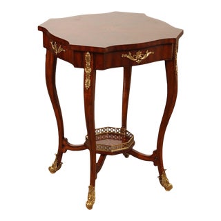 Maitland Smith French RTgence Style Inlaid Mahogany Table For Sale