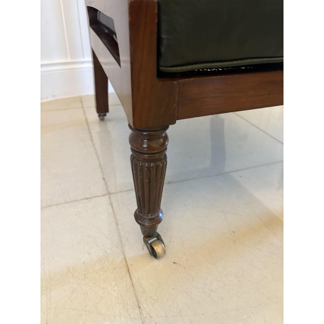 Set of Antique Edwardian Mahogany Library Bergere Chairs, 1900 For Sale - Image 14 of 15