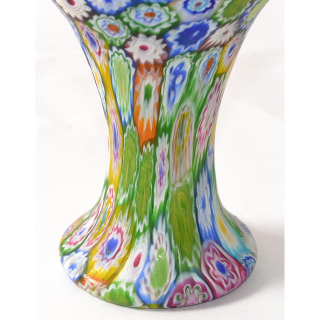 Light Green 1960s Italian Blown Glass Colorful Millefiori Vase Mid-Century Modern Boho Chic For Sale - Image 8 of 13