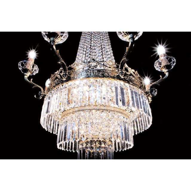 Metal Palace 15 Lights Chandelier in Gold Plate and Crystal by Aggiolight For Sale - Image 7 of 14