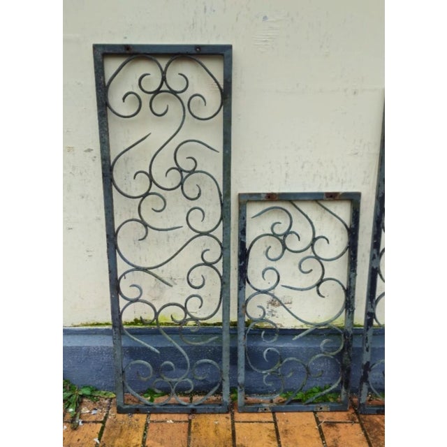 Antique Decorative Wrought Iron Panels, 1890s, Set of 4 For Sale - Image 6 of 9