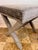 Pair of Early 2000s Faux Crocodile X-Base Benches With Nailhead Trim For Sale In West Palm - Image 6 of 10