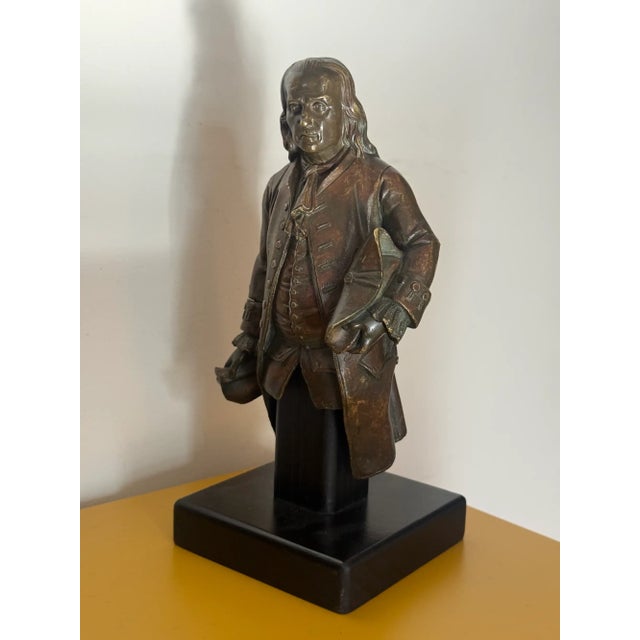 19th Century Gilt Bronze Portrait Sculpture of Benjamin Franklin Circa 1830s For Sale - Image 10 of 14