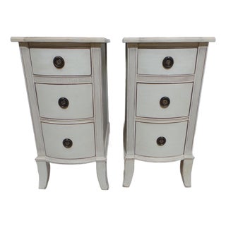 Gustavian Style Unique 3 Drawer Nightstands For Sale