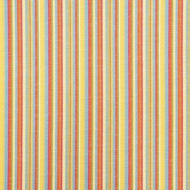 Schumacher Primavera Stripe Fabric in Marigold For Sale
