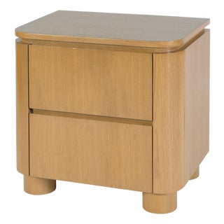 Genoa 21 in. W Rectangular Wood 2 Drawer Nightstand, Light Oak For Sale