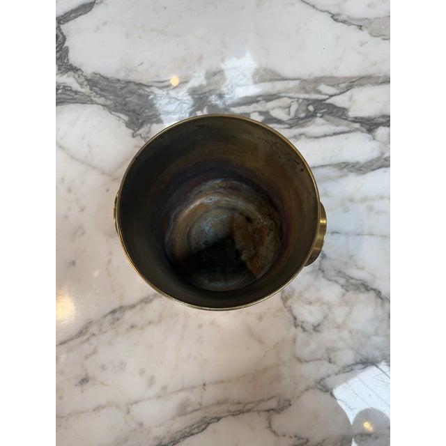 1970s 1970s Brass Champagne Bucket / Wine Cooler With Ring Handles For Sale - Image 5 of 7