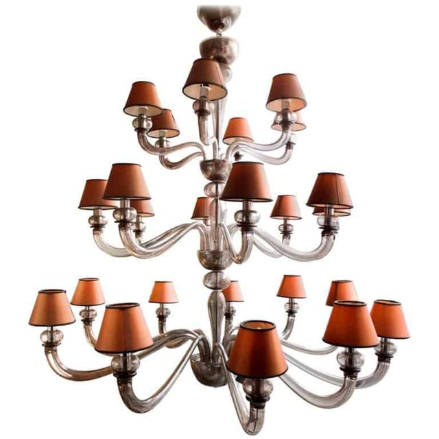 Large Vintage Murano Glass Chandelier, 1980s For Sale - Image 9 of 9