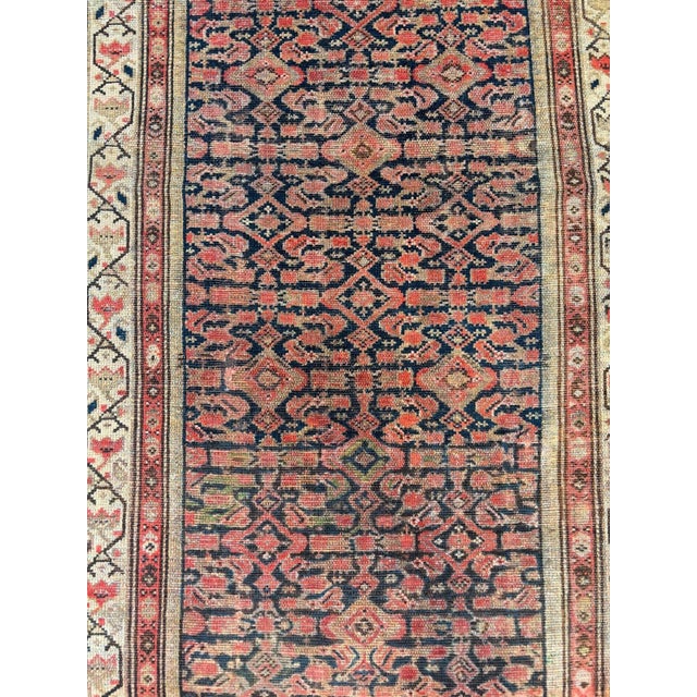 Navy Blue Antique Malayer Rug - 3'3" X 15'1" For Sale - Image 8 of 9